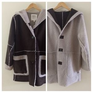 Sundance Catalog Franconia Reversible Sherpa Coat